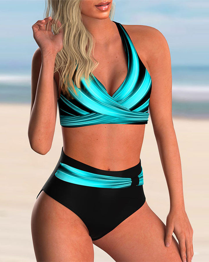 Alma™ | Bikini Completo con Scollo Halter e Stampa
