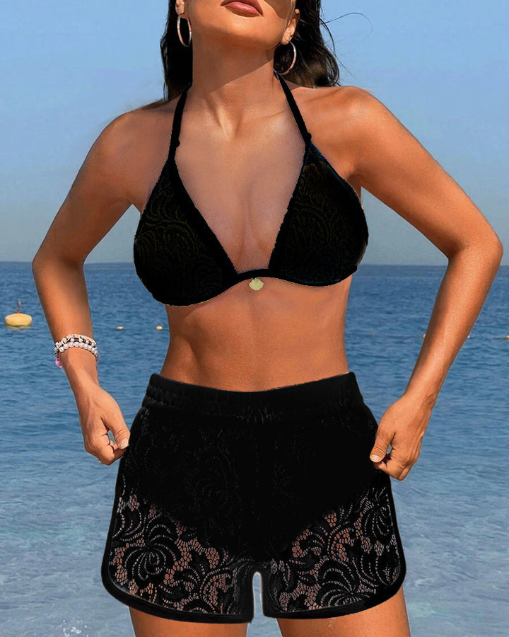 Sofía™ | Elegante bikini in pizzo satinato