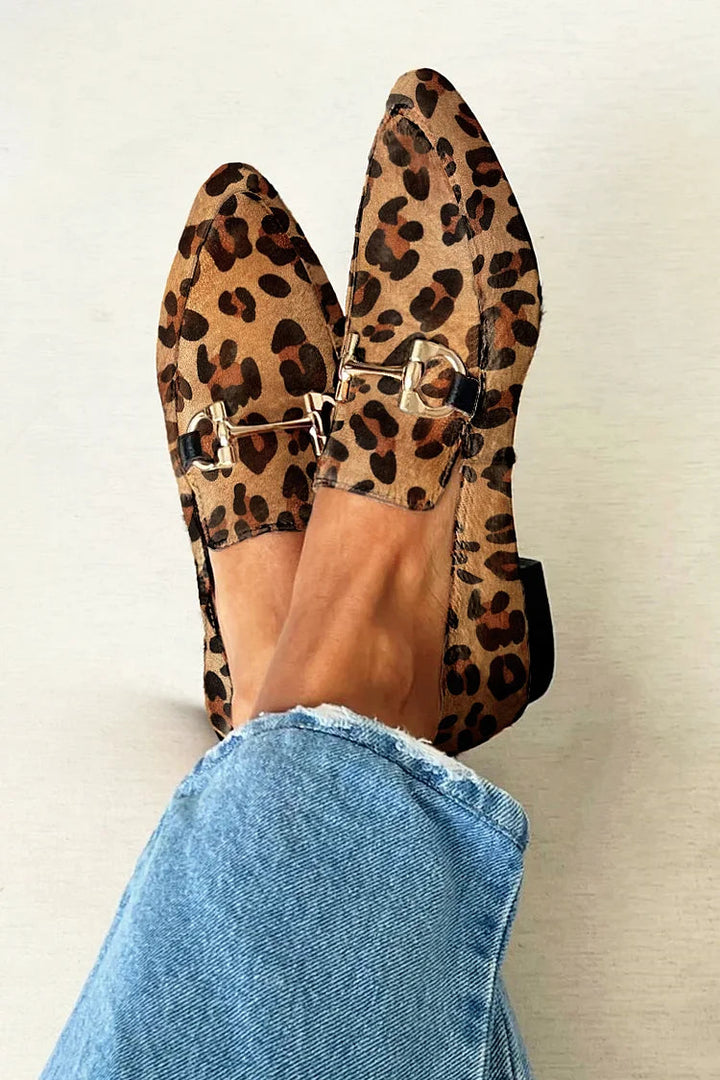Gia - Eleganti Mocassini con Stampa Leopardo