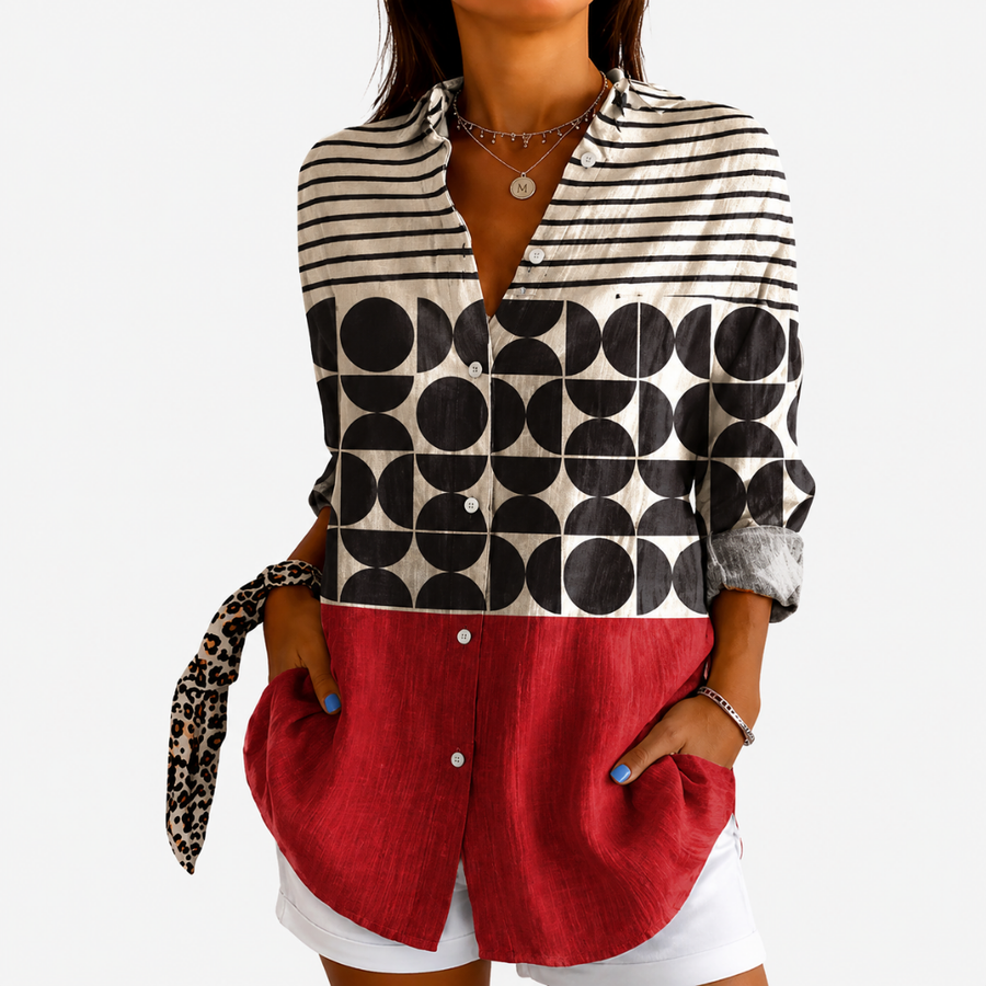 Blusa Colorblock Retro Charm
