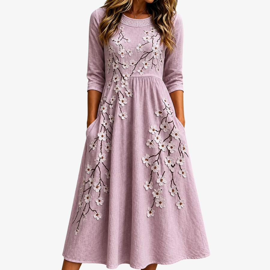 Abito Midi Floreale Blushing Orchard