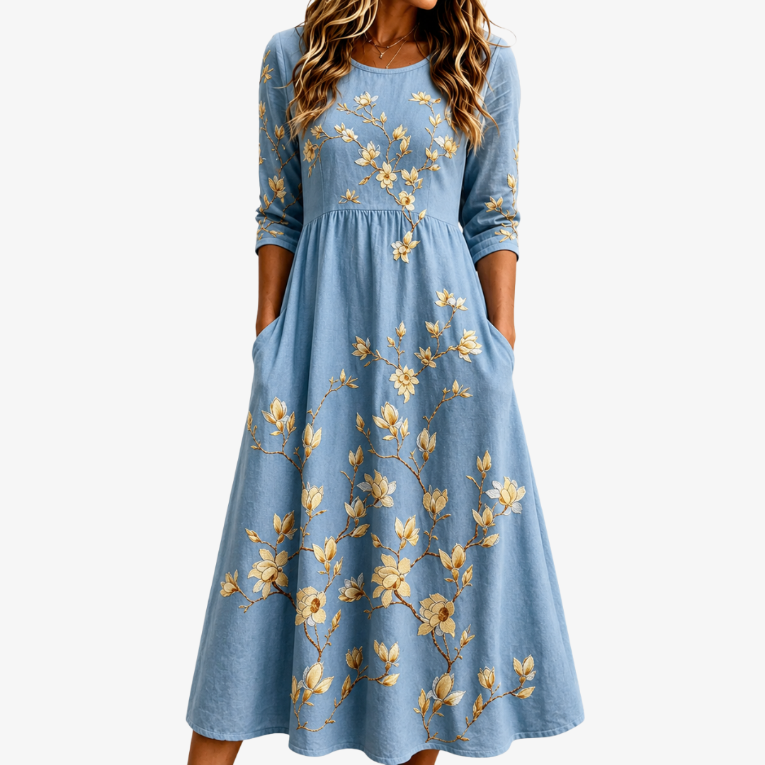 Abito Midi Pocket Bluebell Meadow
