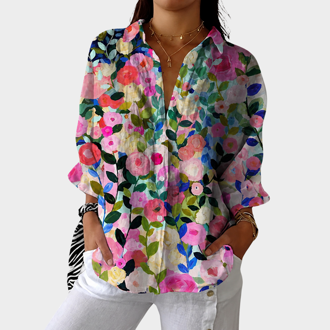 Blusa leggera e colorata con stampa