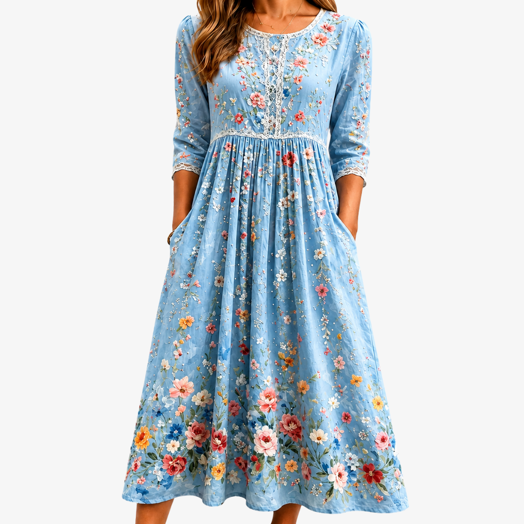 Abito Midi Giardino Sky Blossom