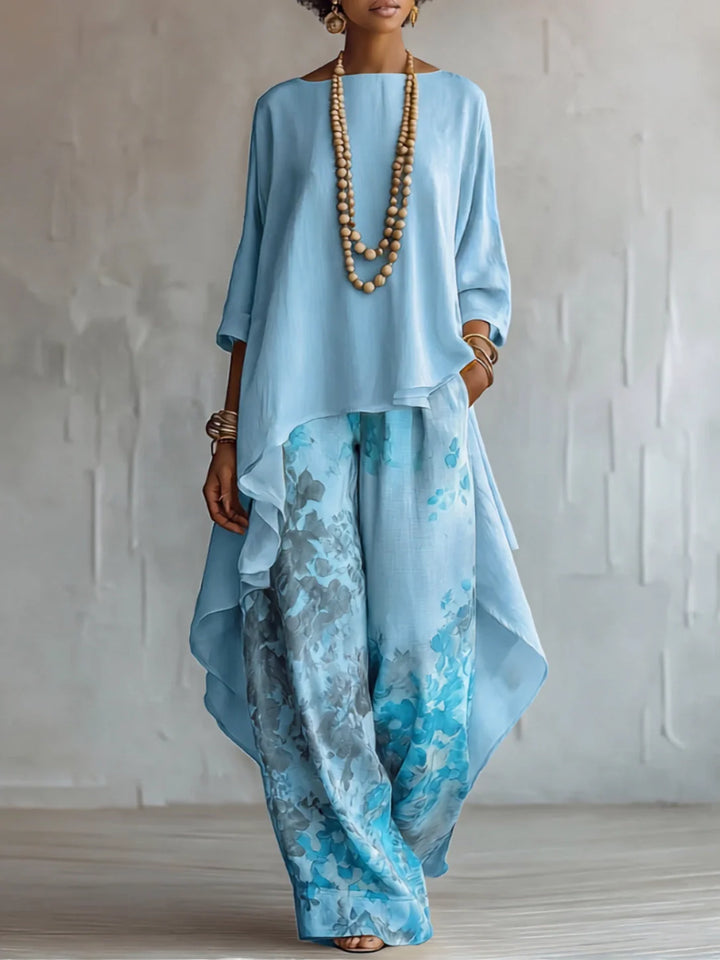 Ginevra | Floral Asymmetrical Fluid Outfit