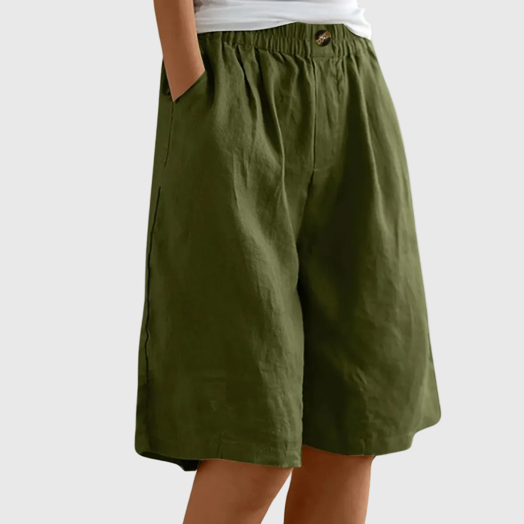 Yusu | Pantaloni Corti Ampi con Vita Elastica Ella