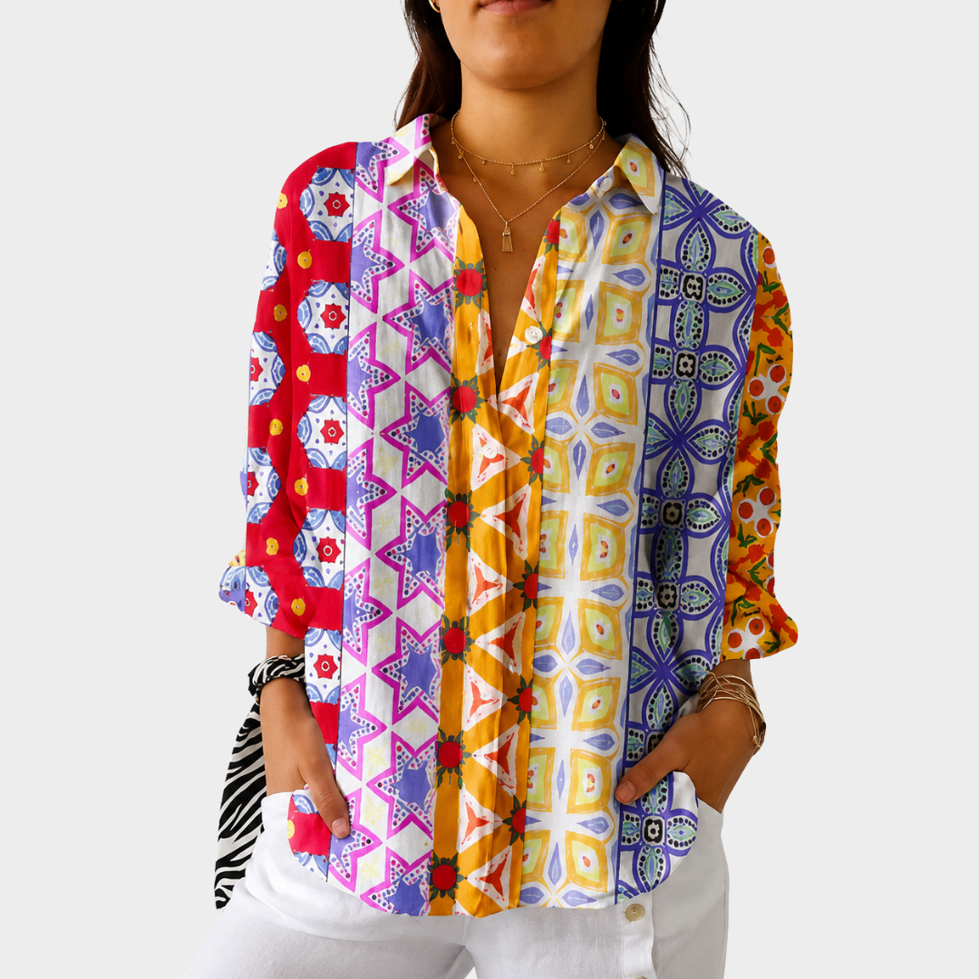 Blusa leggera e colorata con stampa