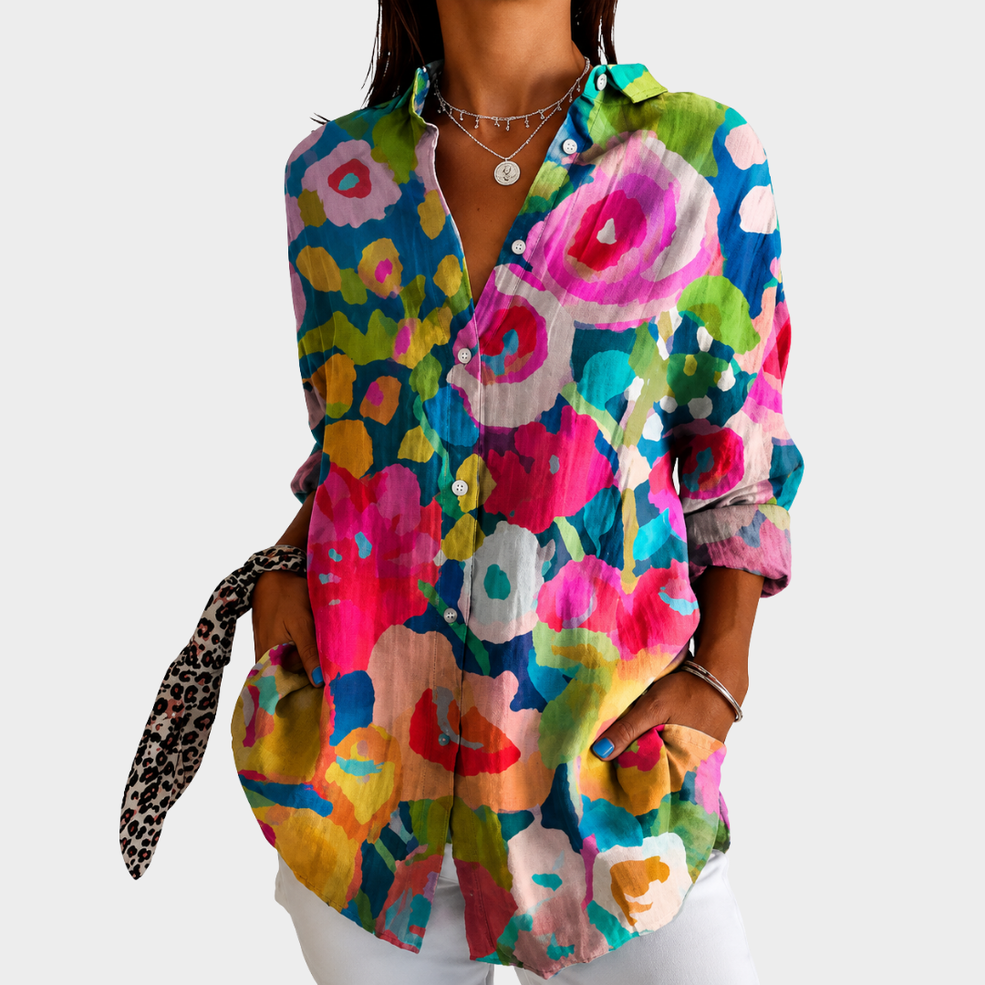 Blusa Dipinta Giardino Luminoso