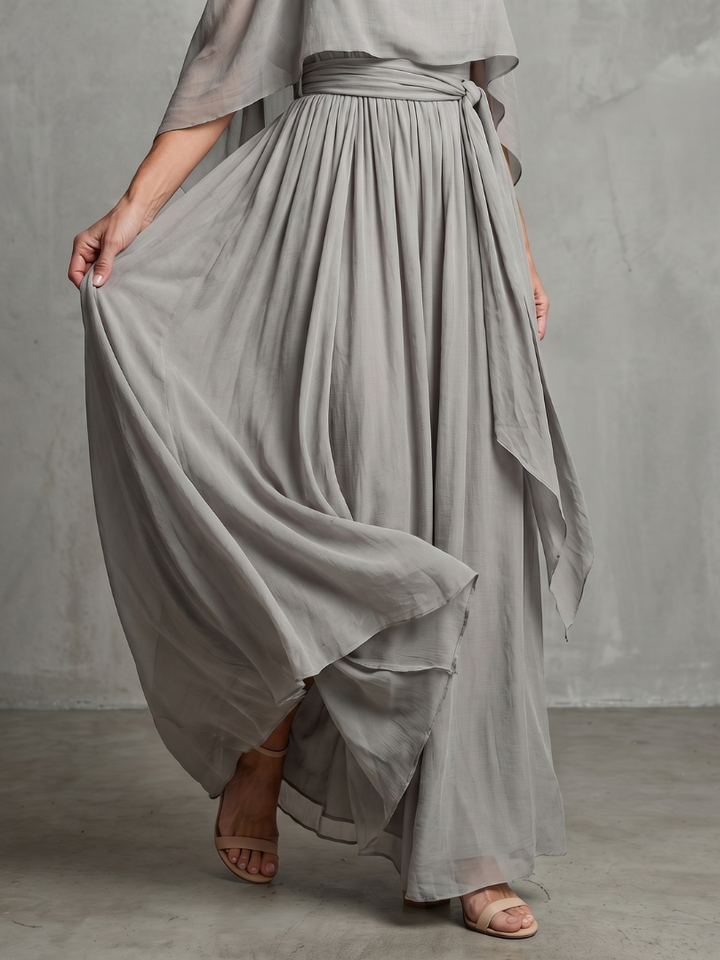 Marisol | Set con Top Drappeggiato a Spalle Scoperte e Pantaloni a Gamba Larga