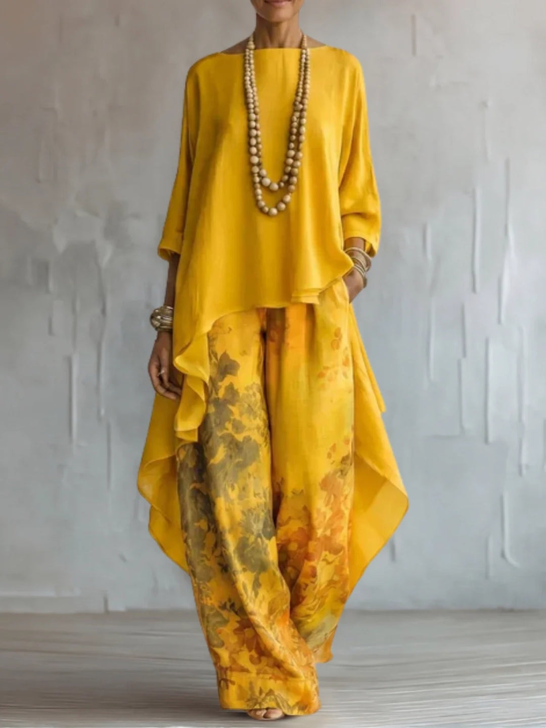 Ginevra | Floral Asymmetrical Fluid Outfit