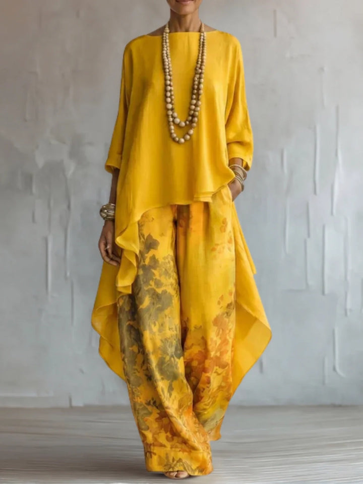 Ginevra | Floral Asymmetrical Fluid Outfit