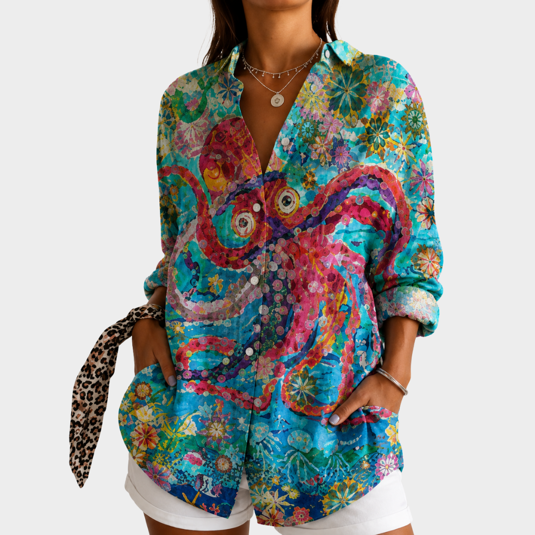 Blusa Artistica Ocean Bloom