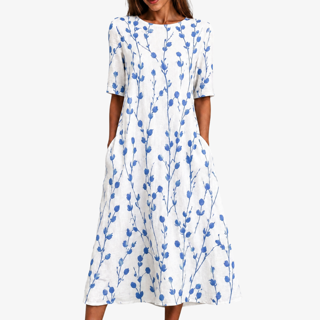 Abito Midi Pocket Blue Meadow Breeze