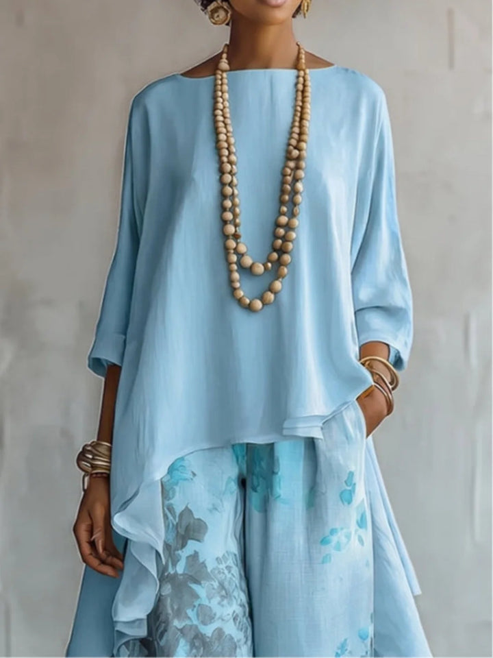 Ginevra | Floral Asymmetrical Fluid Outfit