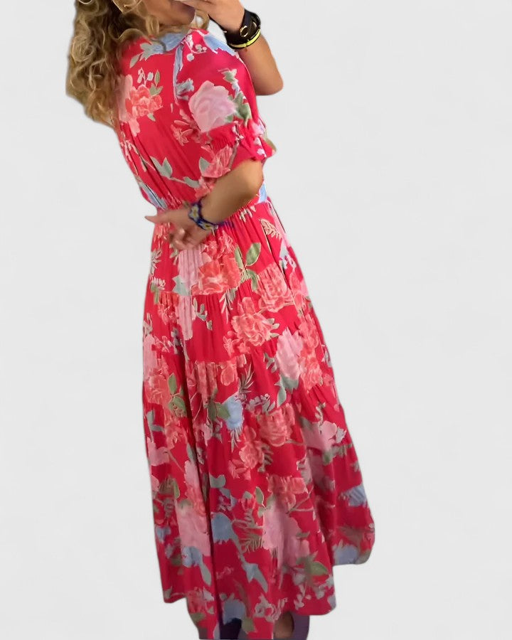 Miriam – Vestito floreale con scollatura a V