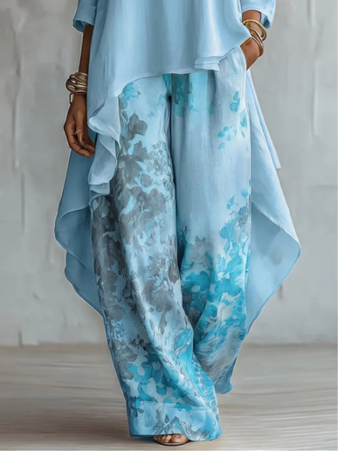 Ginevra | Floral Asymmetrical Fluid Outfit