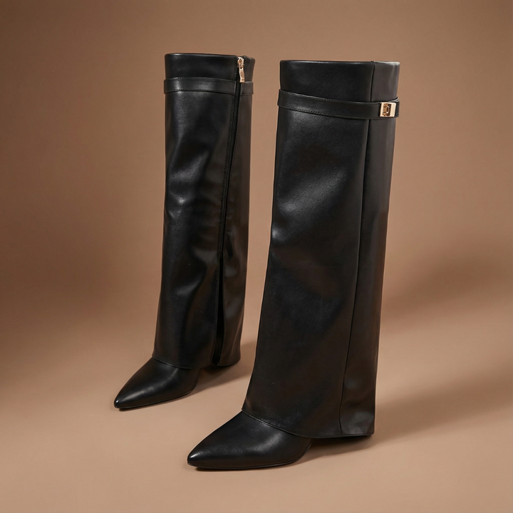 Lunori™ | stivali in pelle luna con gambale largo