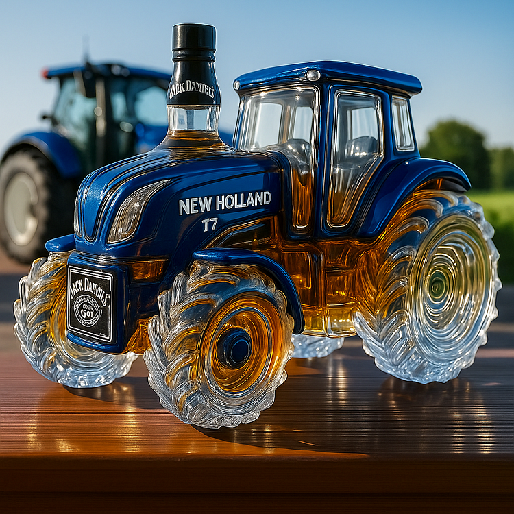 Bottiglia di Whiskey Classica a Forma di Trattore New Holland T7