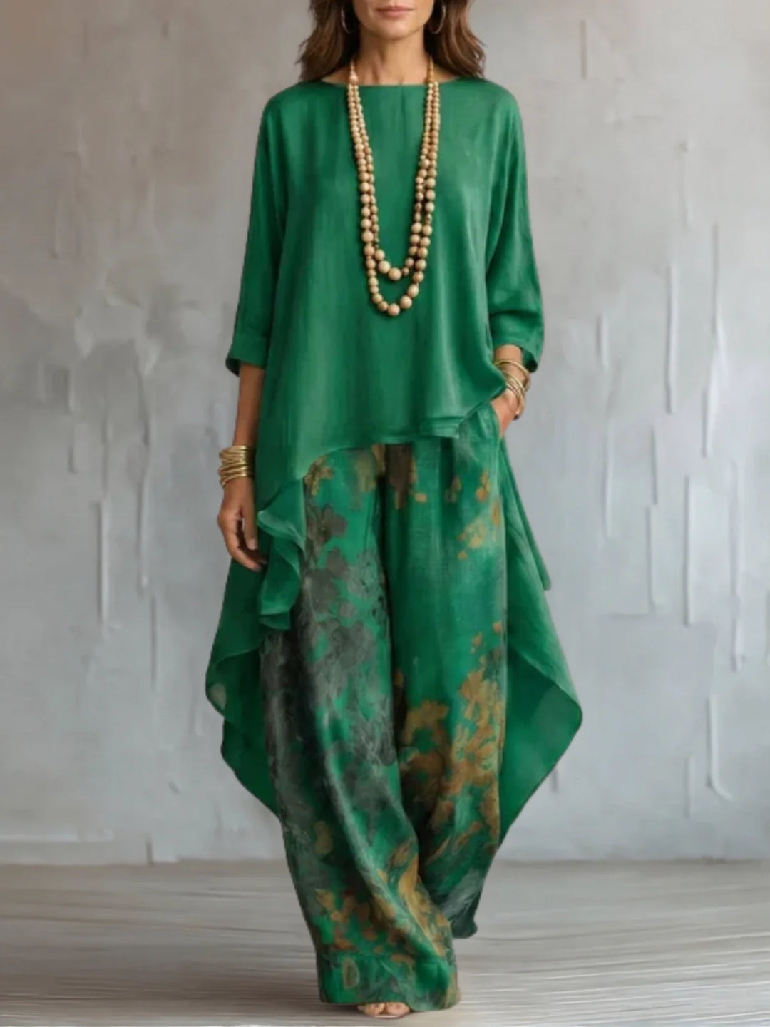 Ginevra | Floral Asymmetrical Fluid Outfit