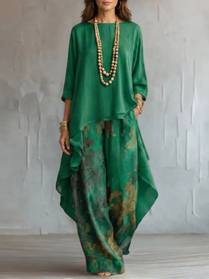 Ginevra | Floral Asymmetrical Fluid Outfit