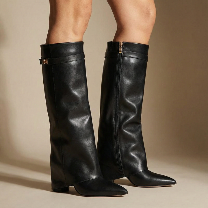 Lunori™ | stivali in pelle luna con gambale largo