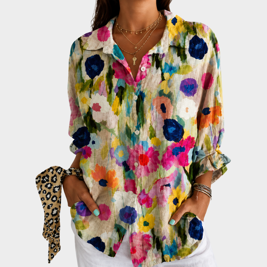 Blusa con Fiori Acquerello Prato