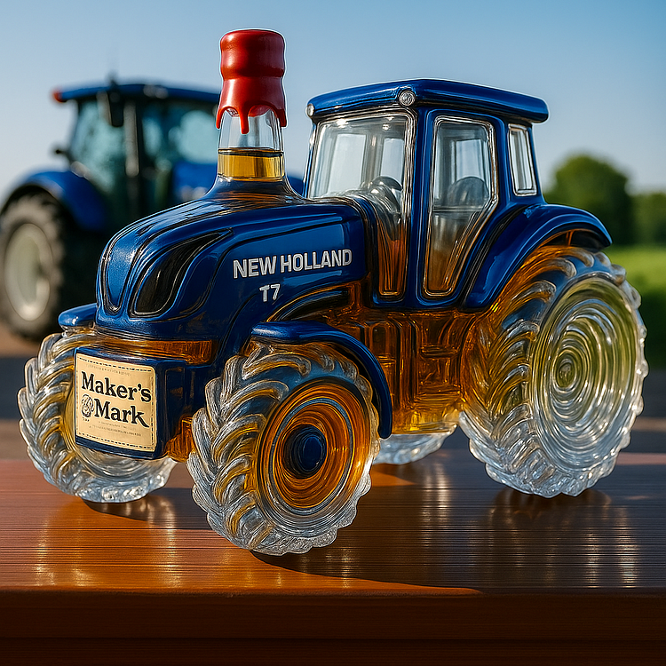 Bottiglia di Whiskey Classica a Forma di Trattore New Holland T7