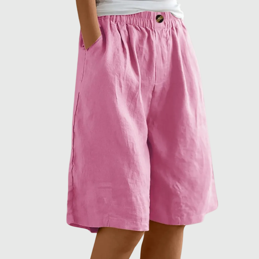 Yusu | Pantaloni Corti Ampi con Vita Elastica Ella