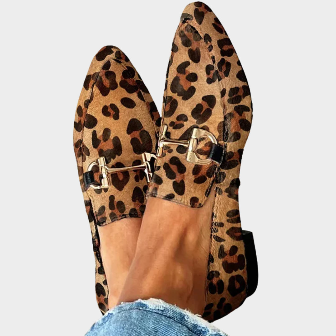Gia - Eleganti Mocassini con Stampa Leopardo