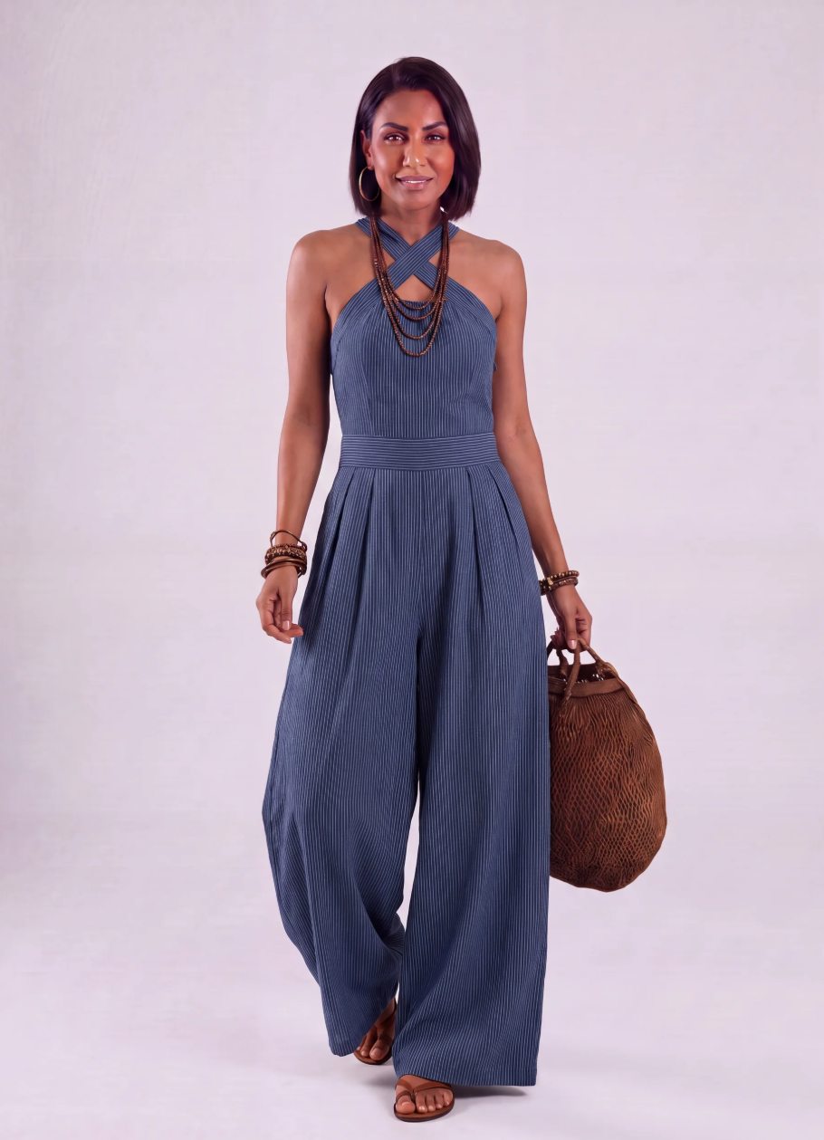 Isabella | Fluida Tuta Lunga con Scollo Halter