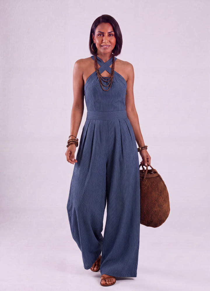 Isabella | Fluida Tuta Lunga con Scollo Halter