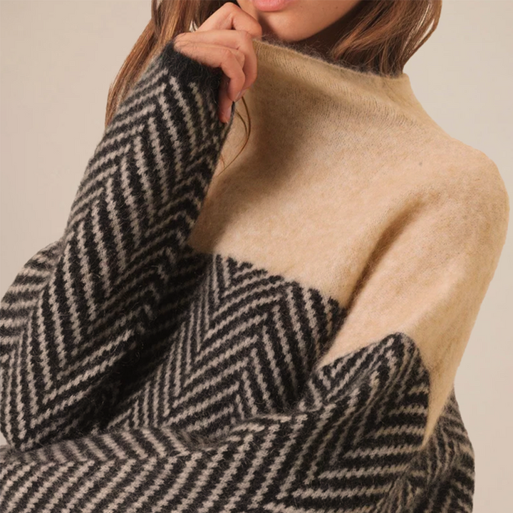 ADELIE | Maglione a collo alto di alta qualità in maglia pregiata