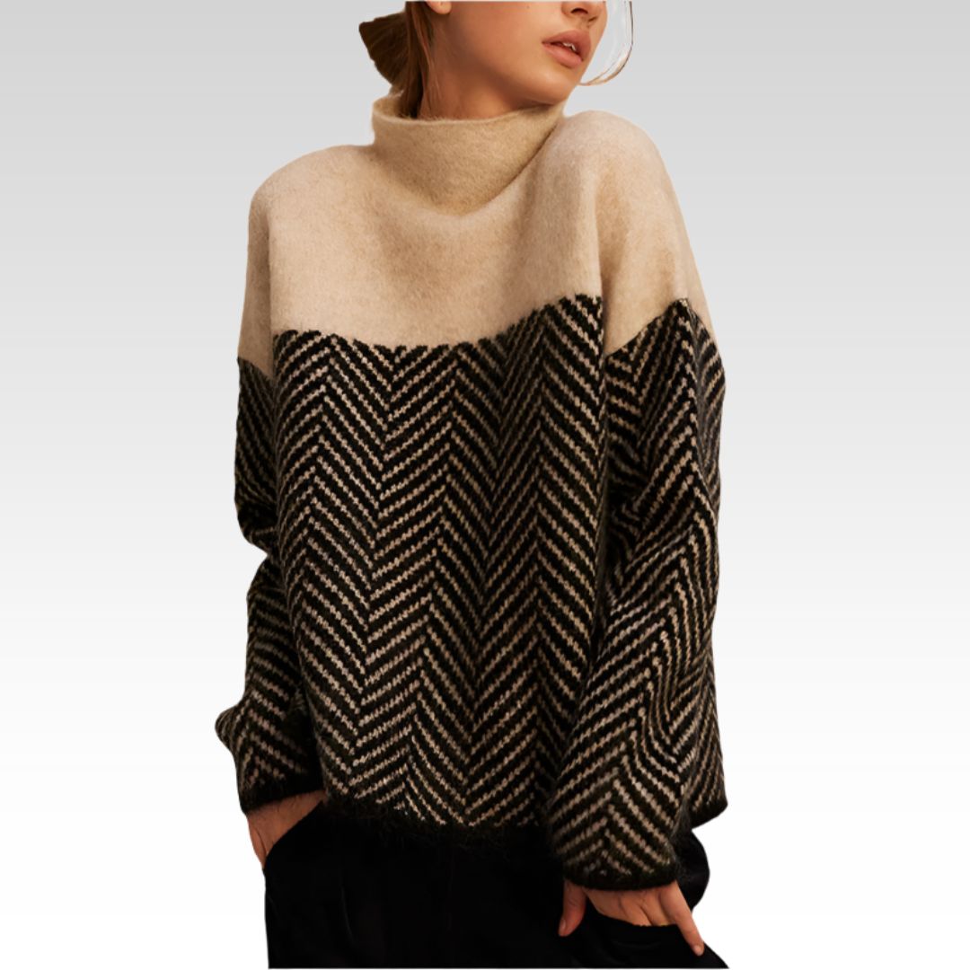 ADELIE | Maglione a collo alto di alta qualità in maglia pregiata