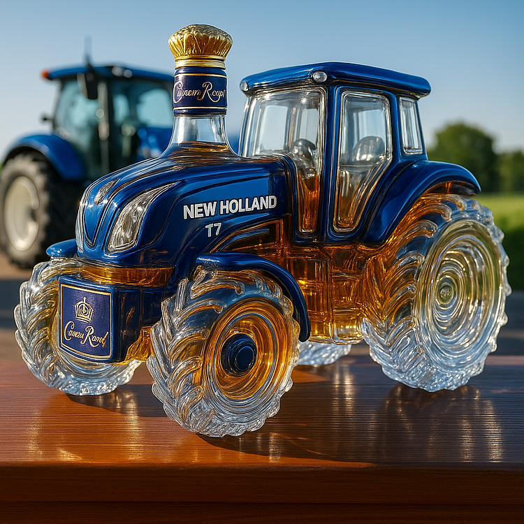 Bottiglia di Whiskey Classica a Forma di Trattore New Holland T7