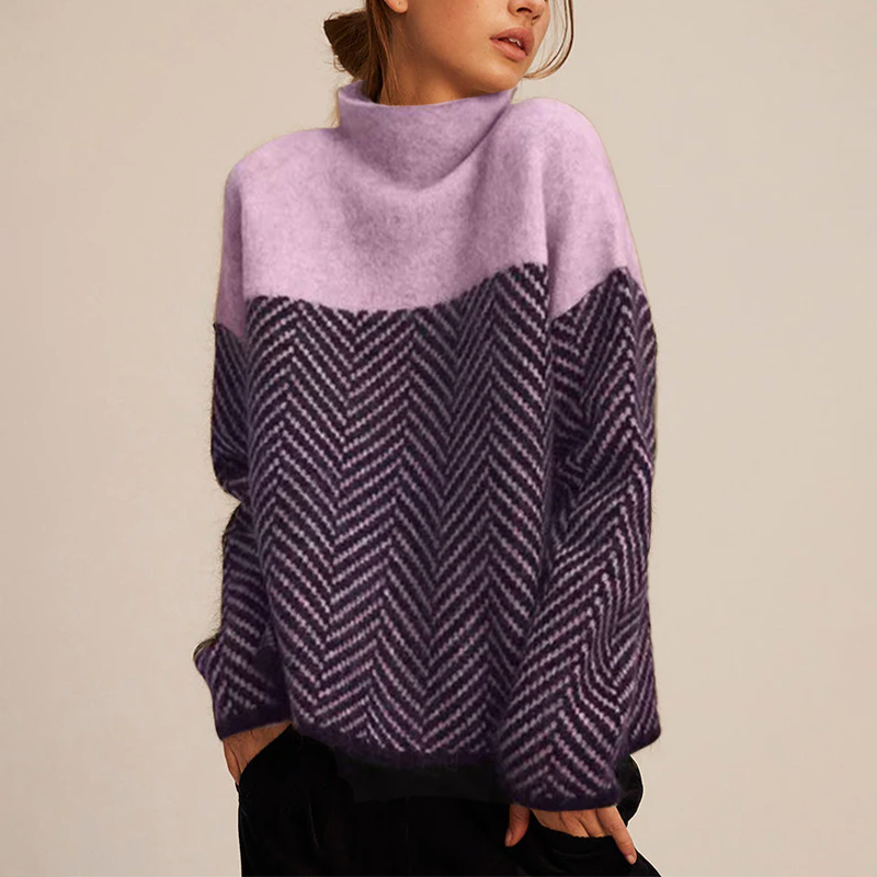 ADELIE | Maglione a collo alto di alta qualità in maglia pregiata
