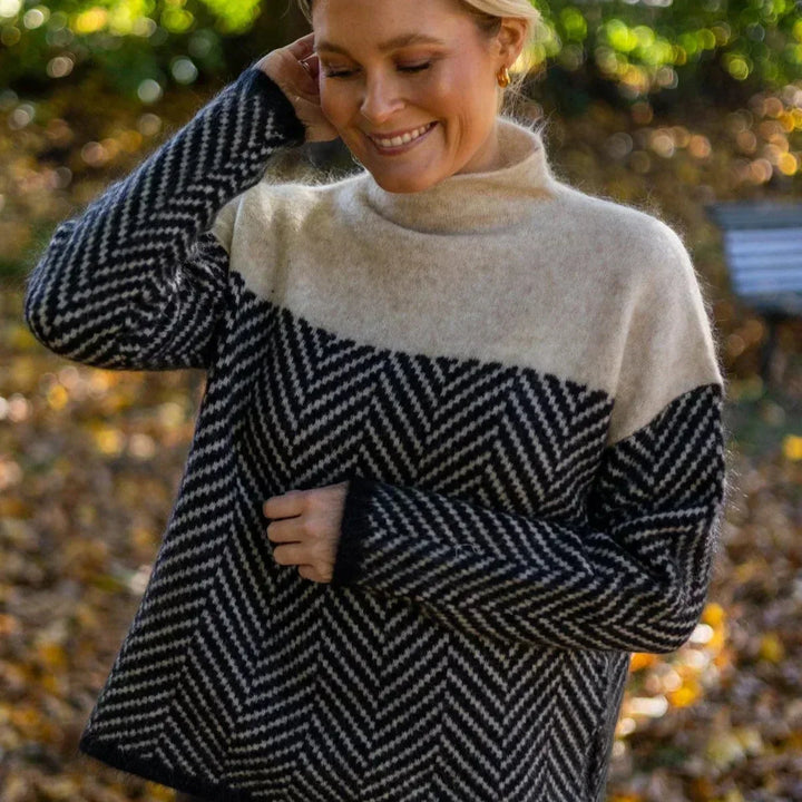 ADELIE | Maglione a collo alto di alta qualità in maglia pregiata